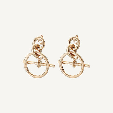 18 Carat Gold Plated Mini T Bar Hoops