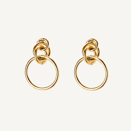 18 Carat Gold Plated Helix Hoops