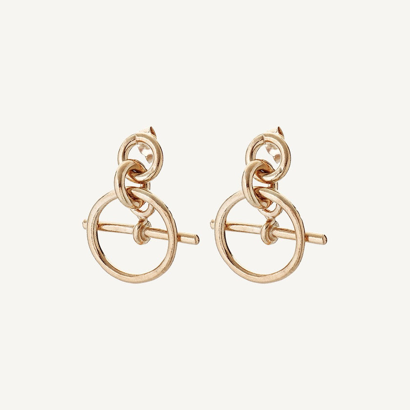 18 Carat Gold Plated Mini T Bar Hoops