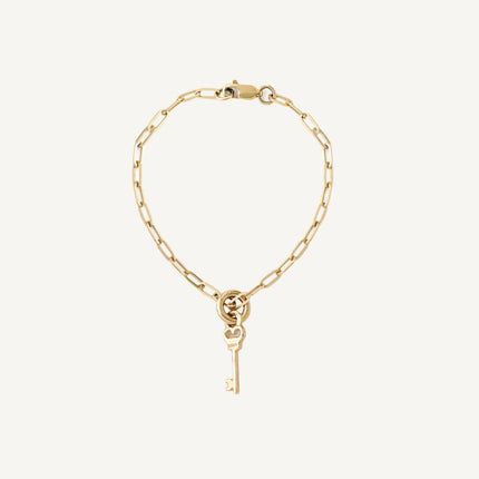 9 Carat Gold Trace Bracelet & Key Charm