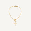 9 Carat Gold Trace Bracelet & Mini Cross