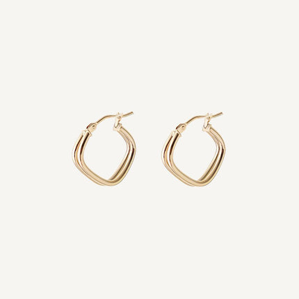 9 Carat Gold Double Square Hoop