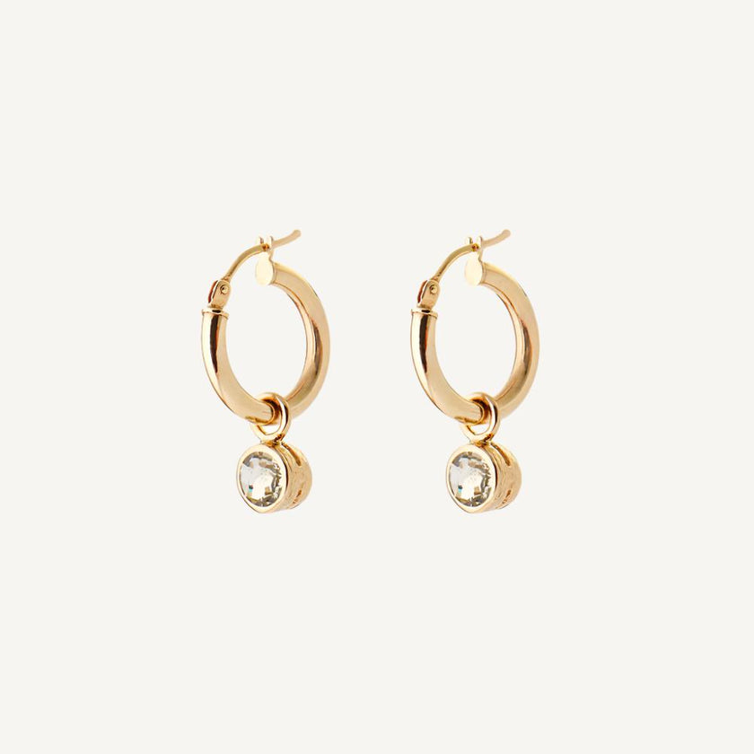 9 Carat Gold Mini Hoops and Lemon Quartz Tiny Sweeties