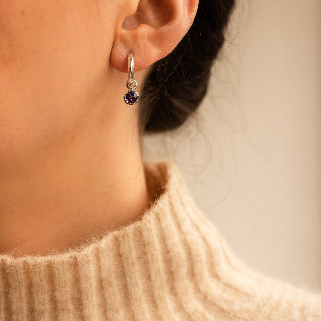 Mini Hoops and Amethyst Tiny Sweetie Charms