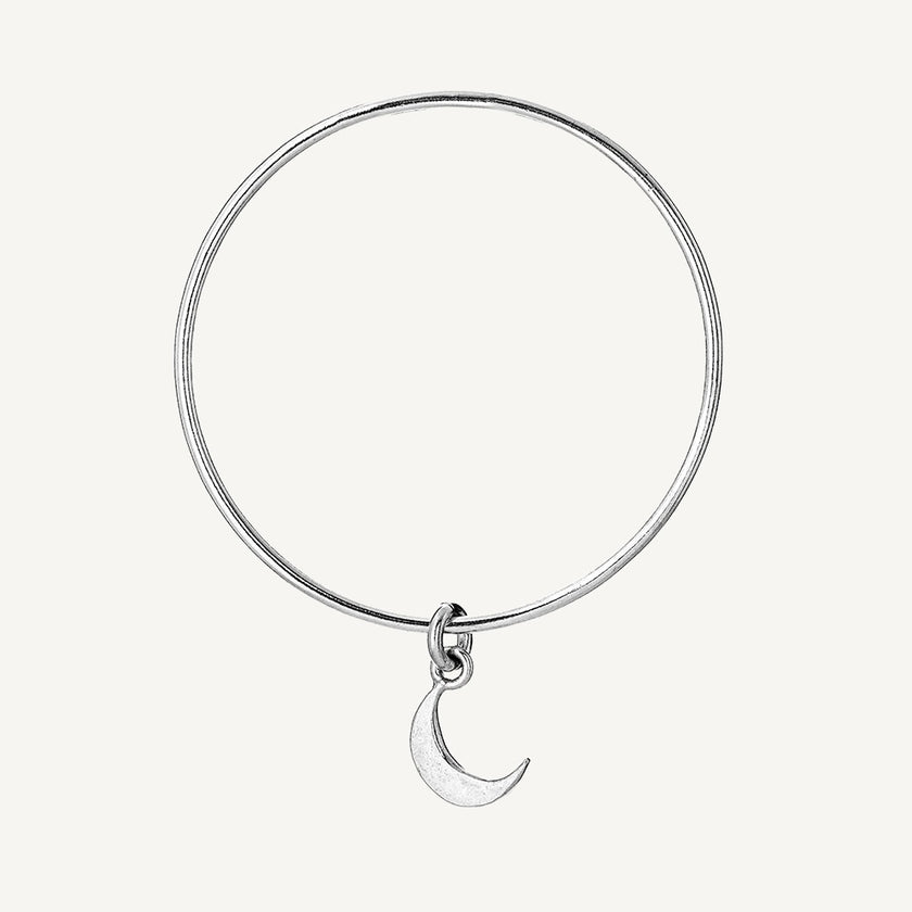 2.5mm Salina Mini Moon Charm Classic Bangle