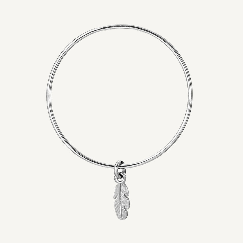 2.5mm Honour Feather Charm Classic Bangle