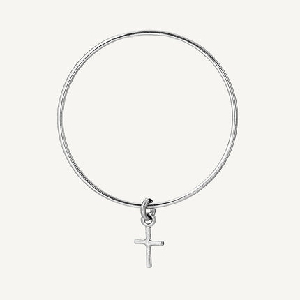 2.5mm Mini Cross Charm Classic Bangle