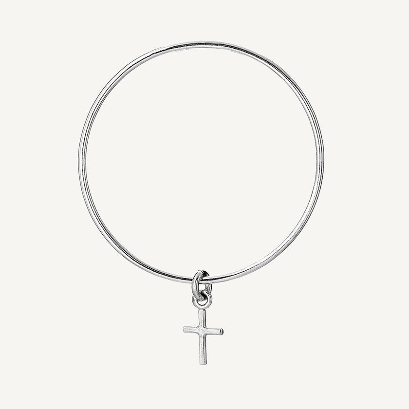 2.5mm Mini Cross Charm Classic Bangle