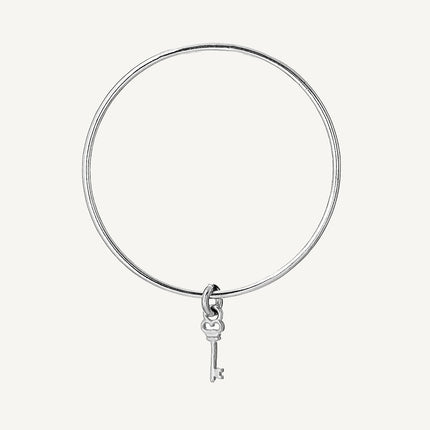 2.5mm Key to Freedom Charm Classic Bangle