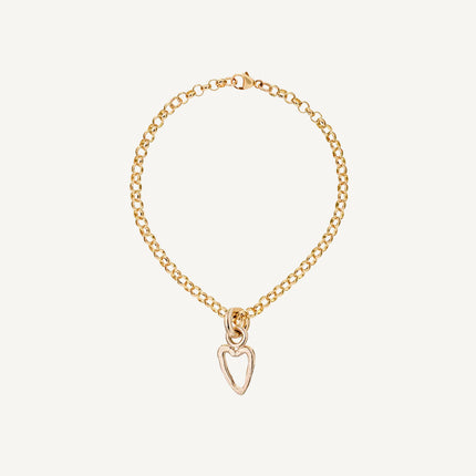 9 Carat Gold Belcher Bracelet & Tiny Heart