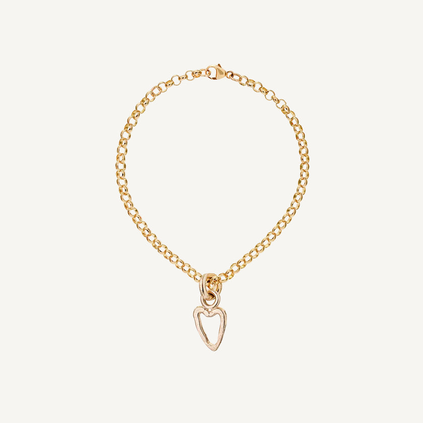9 Carat Gold Belcher Bracelet & Tiny Heart