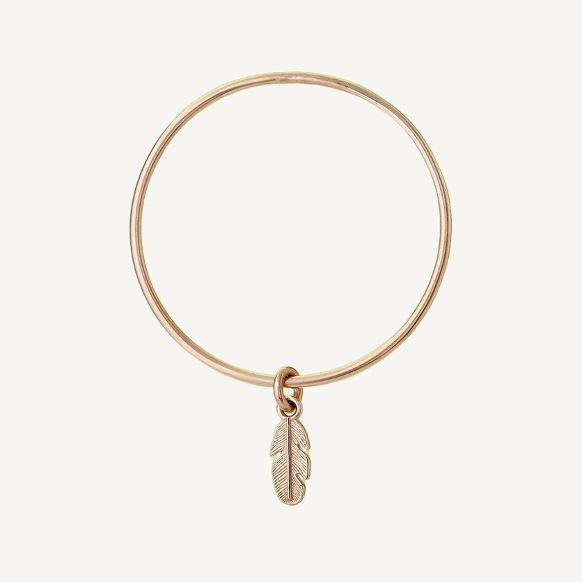 9 Carat Gold 2.5mm Bangle & Honour Feather