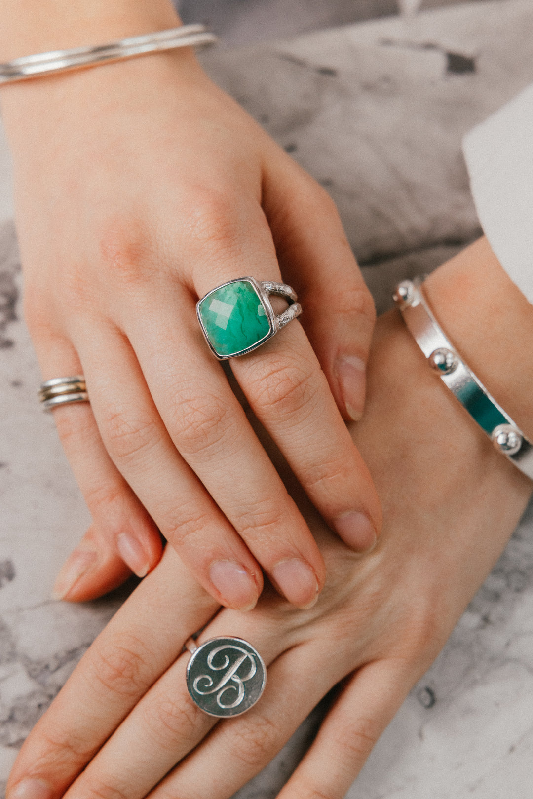 Chrysoprase Iris Ring