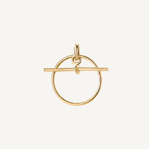 18 Carat Gold Plated T Bar Charm