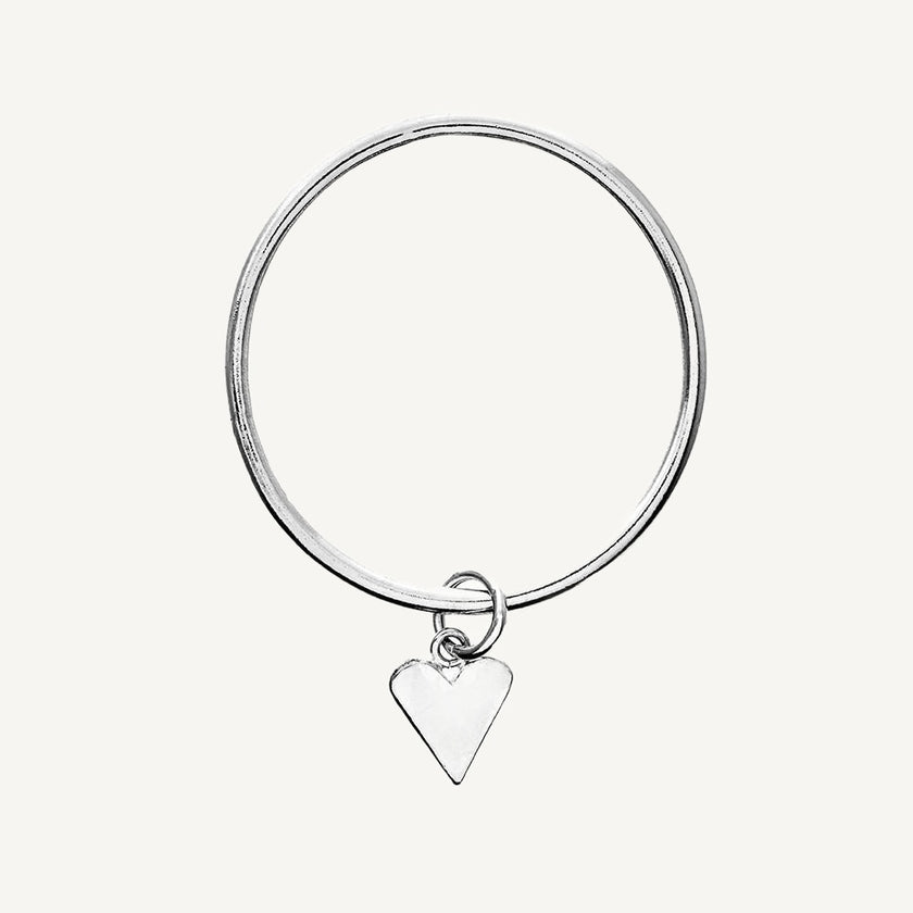 4mm Heart Charm Classic Bangle