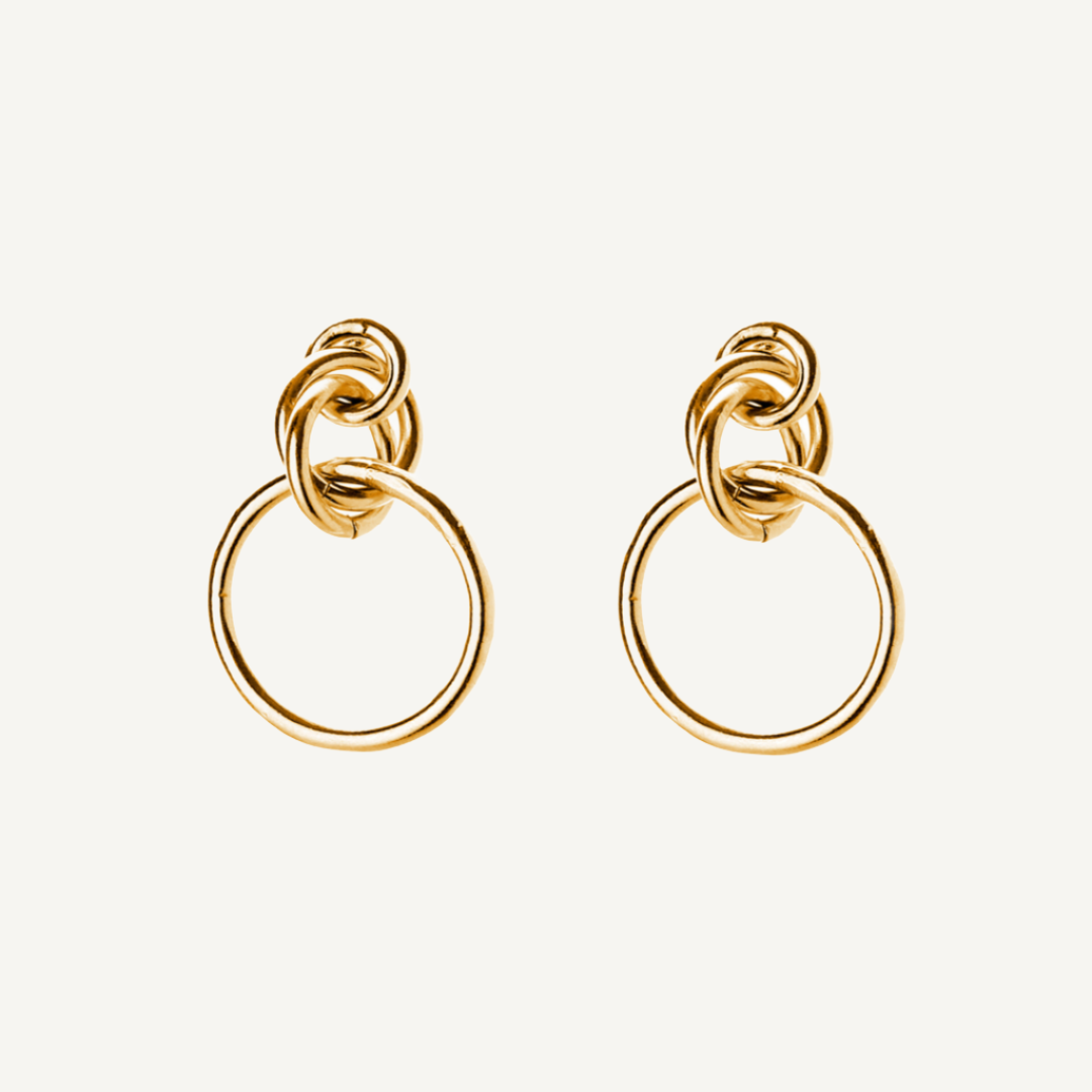 18 Carat Gold Plated Helix Hoops