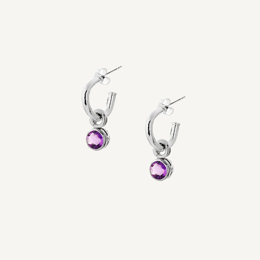 Mini Hoops and Amethyst Tiny Sweetie Charms