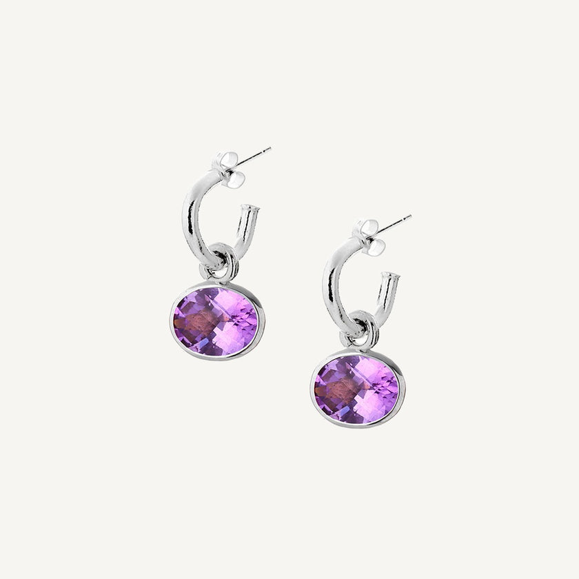 Amethyst Sweetie Mini Hoops