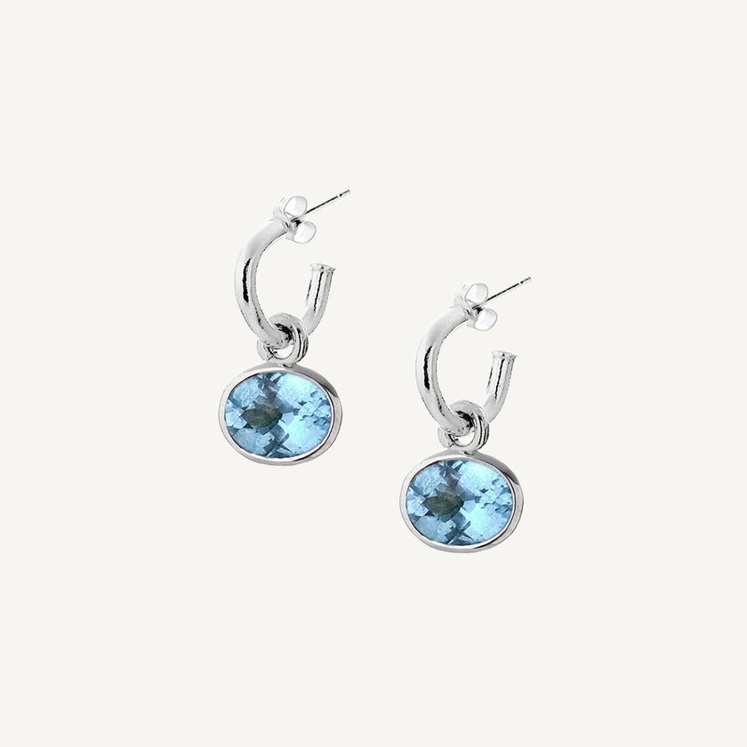 Blue Topaz Sweetie Mini Hoops