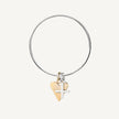 2.5mm Gold Heart & Kiss Charm Classic Bangle