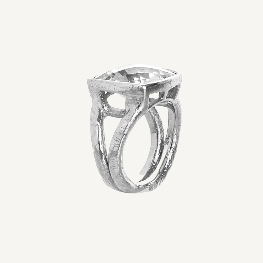 Clear Quartz Iris Ring