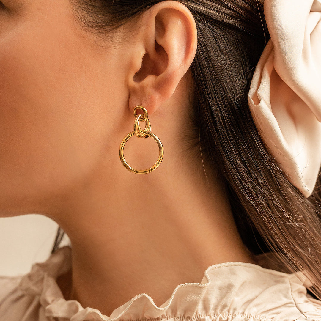 18 Carat Gold Plated Helix Hoops