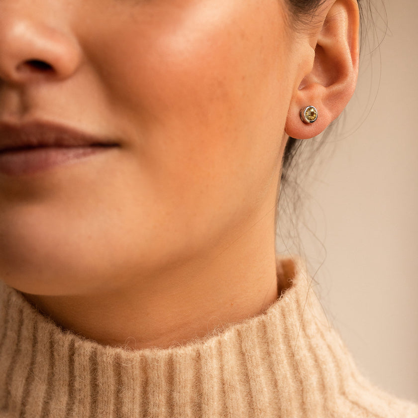 Lemon Quartz Tiny Sweetie Stud