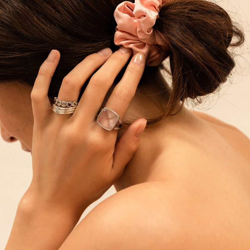 Rose Quartz Iris Ring