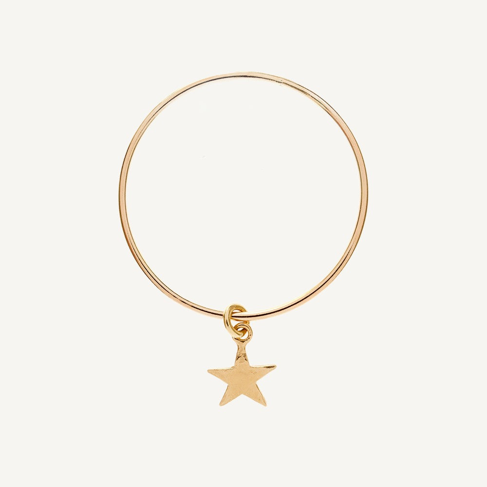 9 Carat Gold 2.5mm Bangle & 9 Carat Gold Star Charm