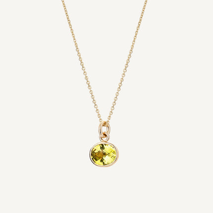 9 Carat Gold Fine Trace Chain & Lemon Quartz Sweetie