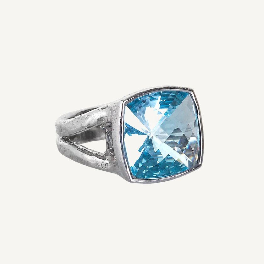 Blue Topaz Iris Ring