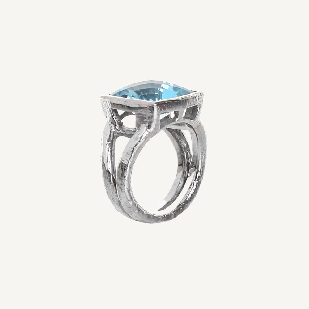 Blue Topaz Iris Ring