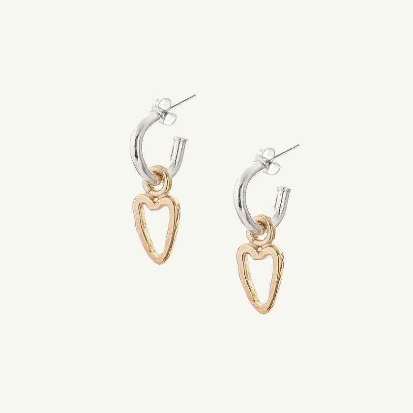 Mini Hoops & 9 Carat Gold Tiny Hearts