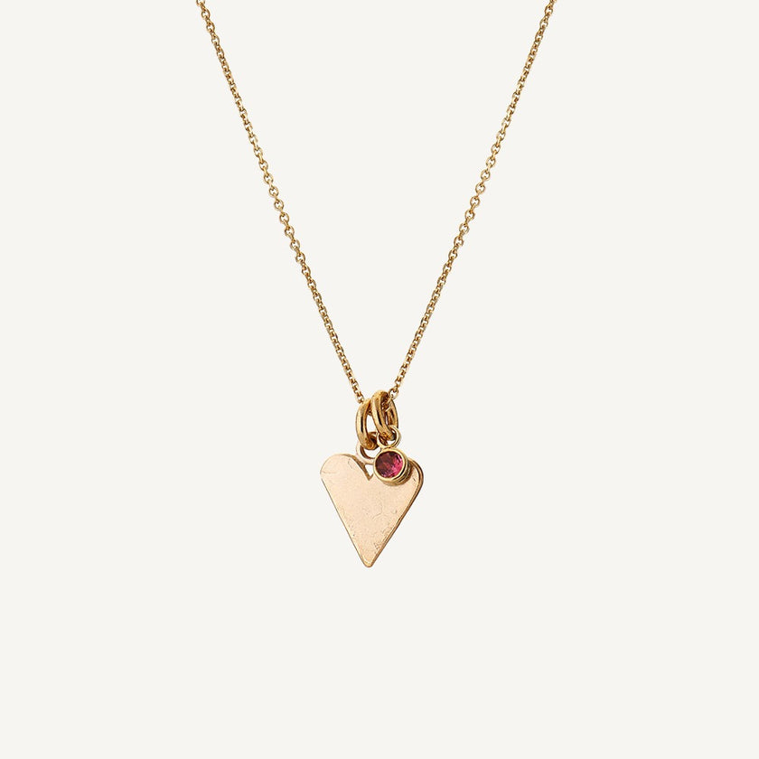 9 Carat Gold Heart & Tiny Pink Tourmaline Sweetie